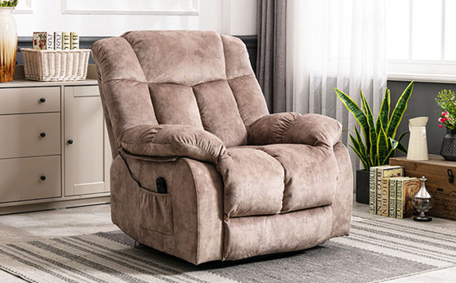 Canmov Power Lift Recliner Chair in Camel Color