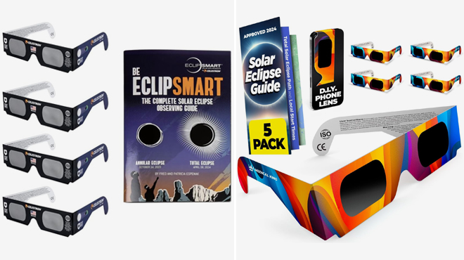 Celestron Solar Eclipse Glasses 4 Pack and Medical King Solar Eclipse Glasses 5 Pack Celestron Solar Eclipse Glasses 4 Pack and Medical King Solar Eclipse Glasses 5 Pack