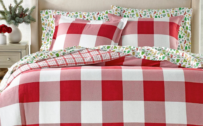 Charter Club Red Check Flannel Comforter