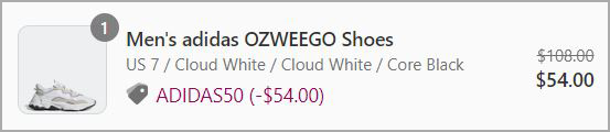 Checkout page of Adidas Mens Ozweego Shoes