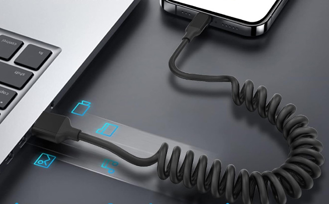 Coiled Lightning Cable at Amazon