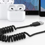 Coiled iPhone Car Charger Cable