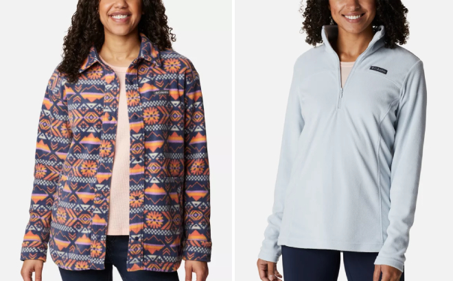 Columbia Benton Springs Fleece Shirt Jacket and Lake Aloha Half Zip Fleece Pullover