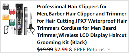 Cordless Hair Clippers Kit Checkout