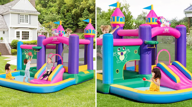 Costway 6 in 1 Kids Inflatable Bounce House Castle