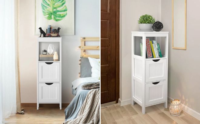 Costway Floor Cabinet Multifunction Bathroom Storage Organizer Rack Costway Floor Cabinet Multifunction Bathroom Storage Organizer Rack