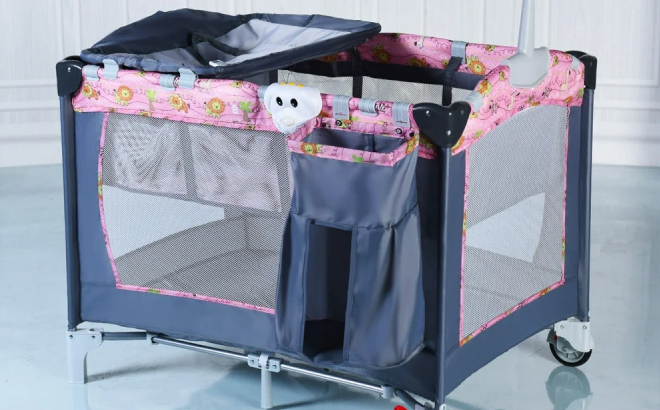 Costway Foldable Baby Crib Playpen
