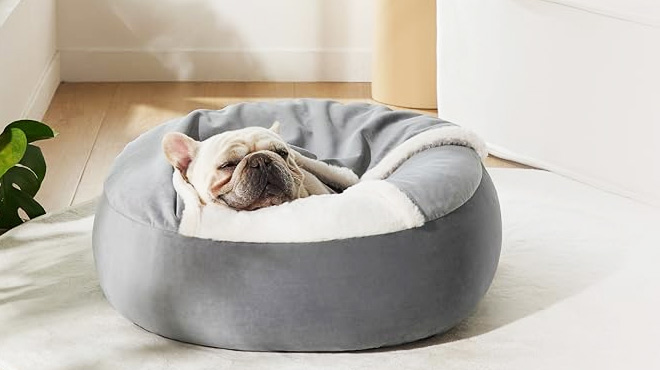 Covered Round Puppy Bed