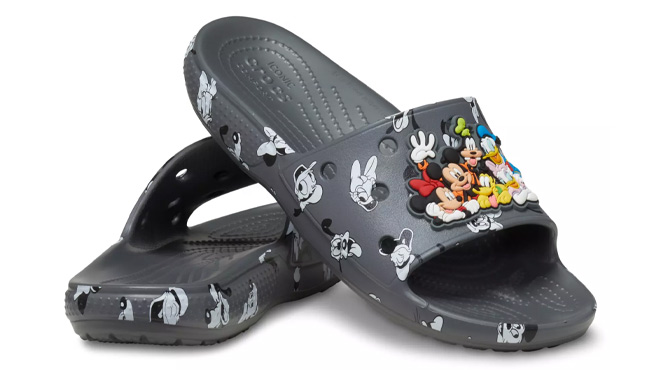 Crocs Mickey Mouse and Friends Slides on White Background