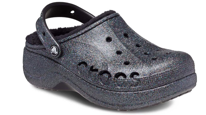 Crocs Womens Baya Platform Lined Clog Sandals on White Background Crocs Womens Baya Platform Lined Clog Sandals on White Background