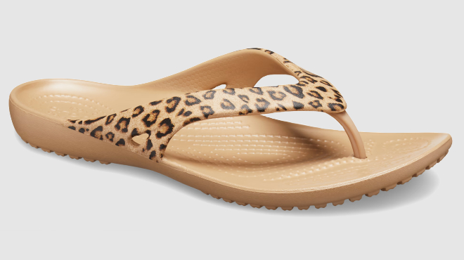 Crocs Womens Kadee II Leopard Flip Flops