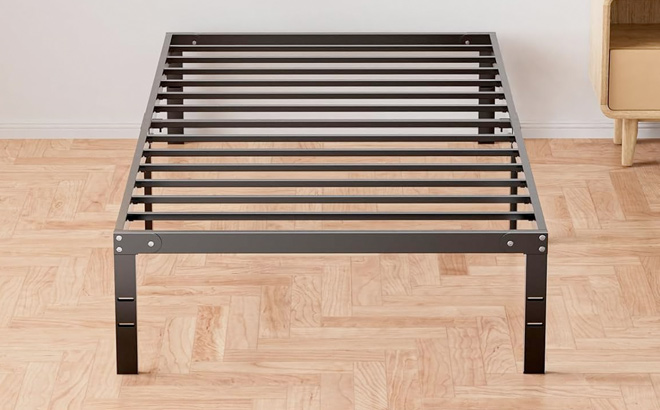 DUMOS Bed Frame Twin Size Metal Platform Bed Frame Mattress Foundation with Steel Slat Support