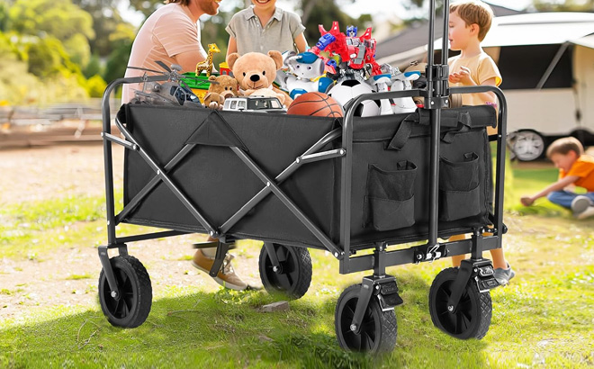 DUMOS Foldable Wagons Carts with All Terrain Wheels