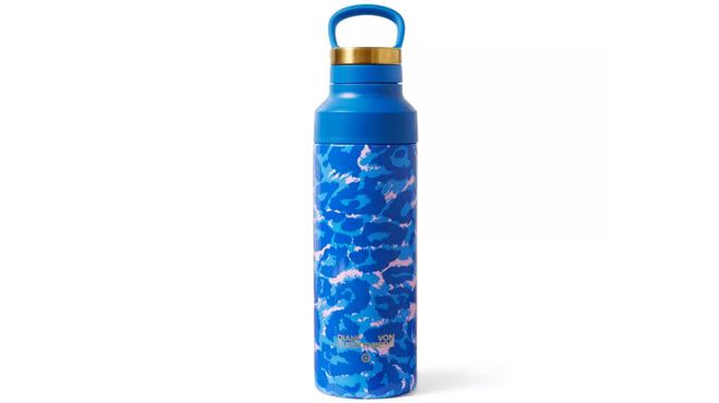 DVF Leopard Blue 19 oz Water Bottle