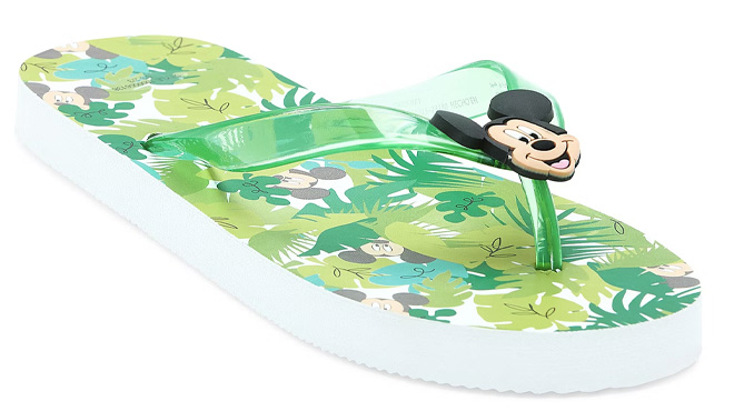 Disney Boys Mickey Mouse Flip Flops on White Background