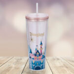 Disney Sleeping Beauty Castle Starbucks Tumbler with Straw on the Table