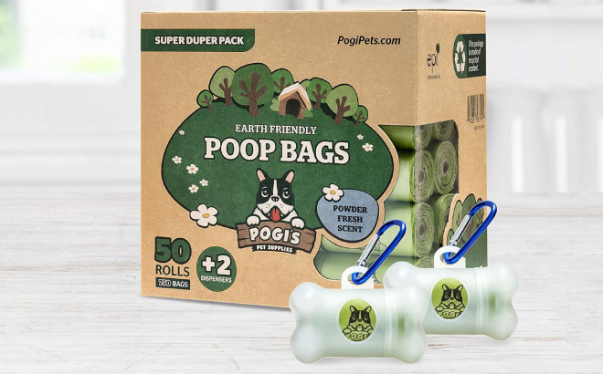 Dog Poop Bags 750 Count with Two Dispensers