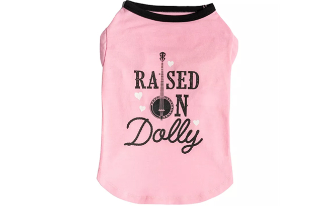Doggy Parton Pink Raised On Dolly Dog Tee