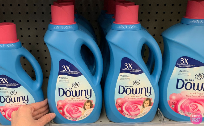 Downy 60 Loads Ultra Laundry Liquid Fabric Softener on a Shelf