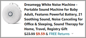Dreamegg White Noise Machine Checkout Screen