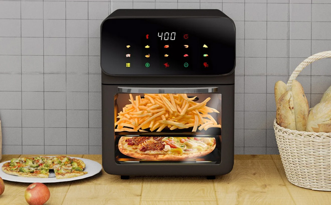 Evo Chef 12 Quart Air Fryer Convection Oven on a Table