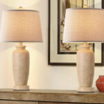 Farmhouse End Table Lamps 2 Pack on a Table
