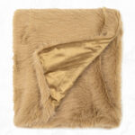 Faux Fur Throw Blanket in Chino Color