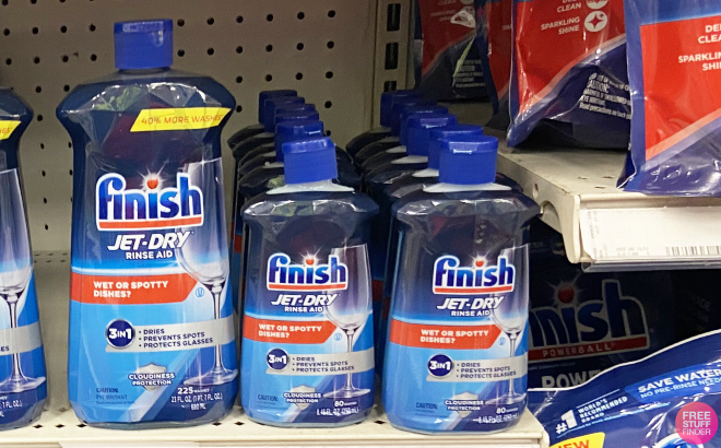 Finish Jet Dry Rinse Aid on Shelf Finish Jet Dry Rinse Aid on Shelf