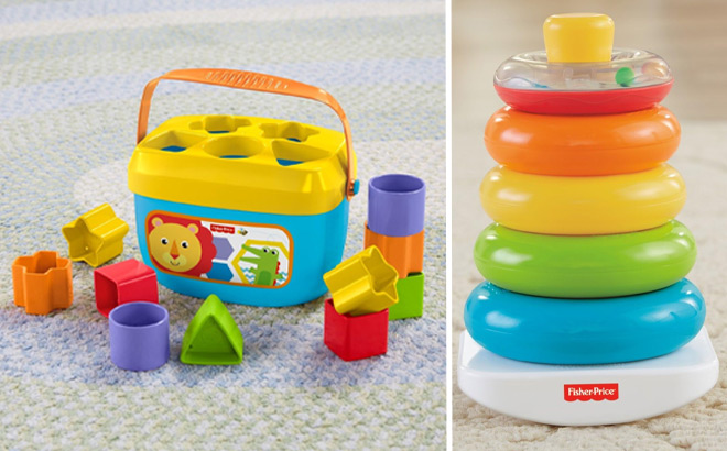 Fisher Price Babys First Blocks and Rock a Stack Ring Stacking Toy
