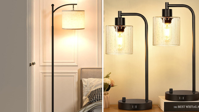 Floor Lamp and Industrial Table Lamps