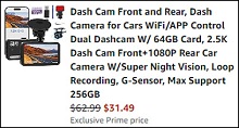 Front and Rear Dash Cam Checkout