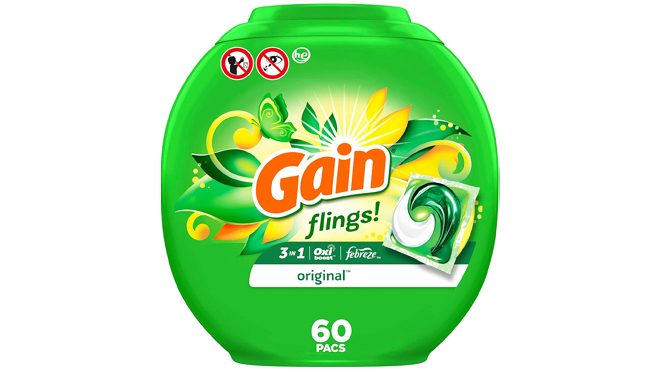 Gain Flings Laundry Detergent Pacs 60 Count
