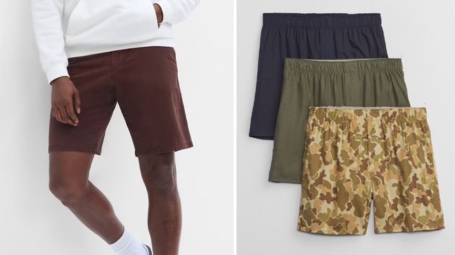 Gap Factory Khaki Shorts and 3 Pack Boxers