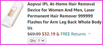 Hair Removal Device at Checkout