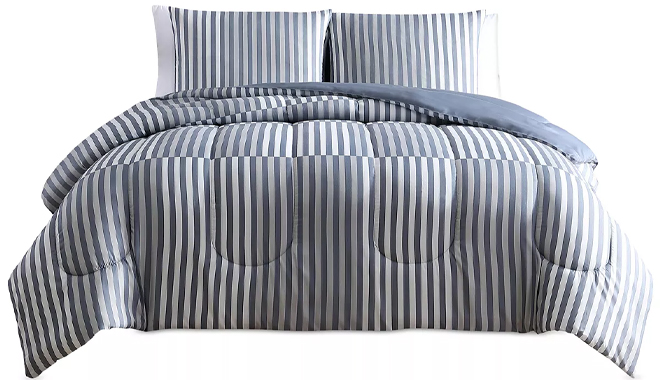 Hallmart Collectibles Tyson 3 Piece Reversible Comforter Set on a Bed
