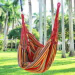 Hanging Hammock Chair Swing in Red Stripes