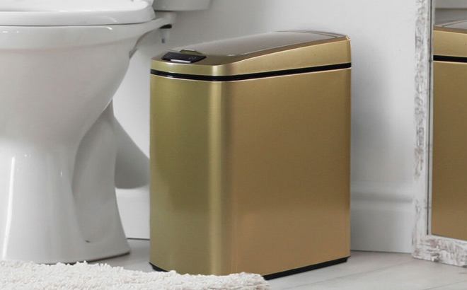 Hanover 2 3 Gallon Trash Can with Sensor Lid in Gold