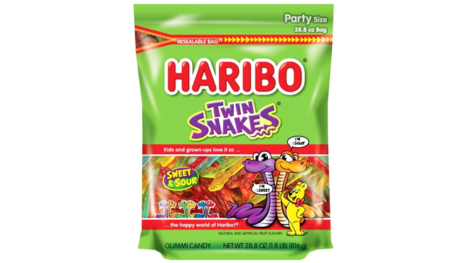 Haribo Twin Snakes Gummies Party Size 28 80 Ounce Bag