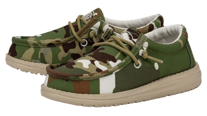Hey Dude Wally Camouflage Kids Shoes
