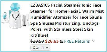 Ionic Face Steamer at Checkout