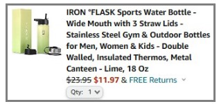 Iron Flask Final Price at Checkout