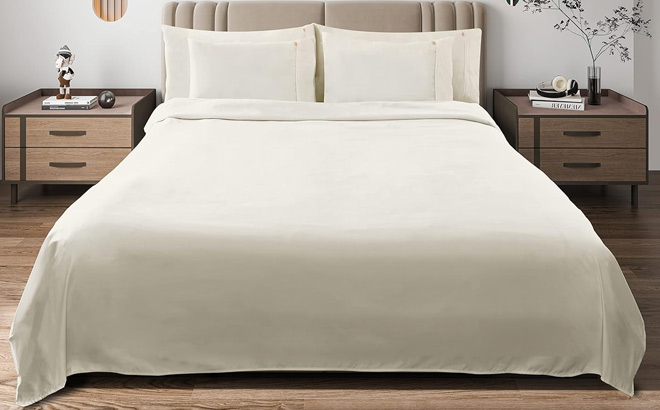 Ivory Queen Sheets Set 4 Piece