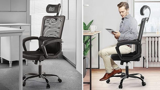 JHK Office High Back Mesh Adjustable Height Swivel Chair