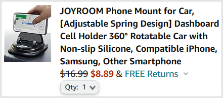 Joyroom Car Phone Mount Checkout
