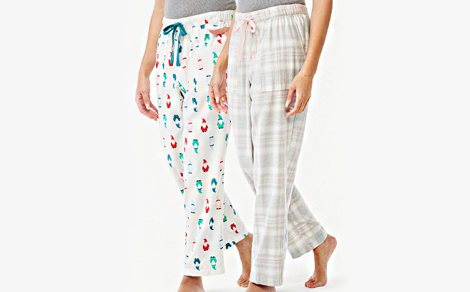 Joyspun Womens Flannel Lounge Pants 2 Pack