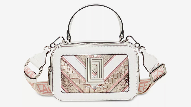 Karl Lagerfeld Paris Simone Small Leather Snake Crossbody Karl Lagerfeld Paris Simone Small Leather Snake Crossbody