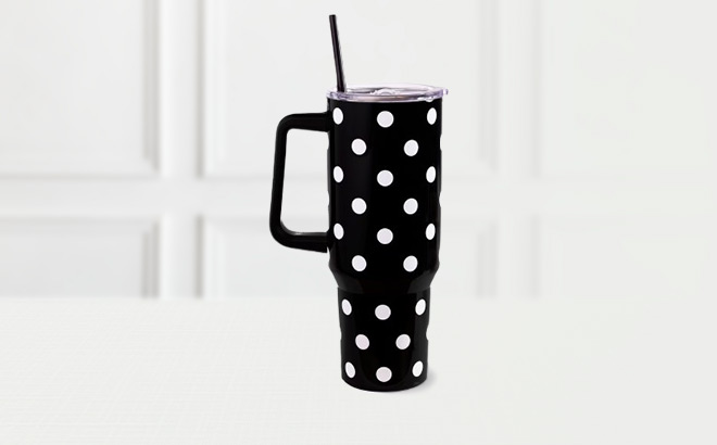 Kate Spade Picture Dot Stainless Steel Mug on the Table