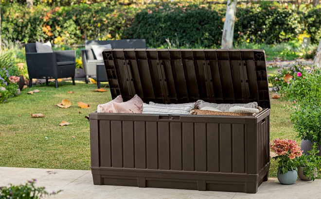 Keter Kentwood 92 Gallon Resin Storage Deck Box Keter Kentwood 92 Gallon Resin Storage Deck Box