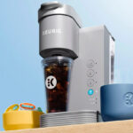 Keurig K Iced Essentials Gray Iced and Hot Single Serve K Cup Pod Coffee Maker on the Table