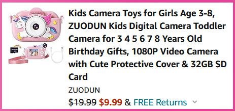 Kids Camera Checkout Screen